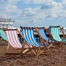 deck chairs on Brighton beach