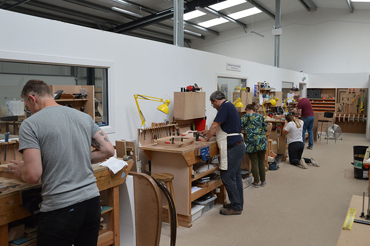 Workshop at Robinson House Studio, Marc Fish fine furniture design.